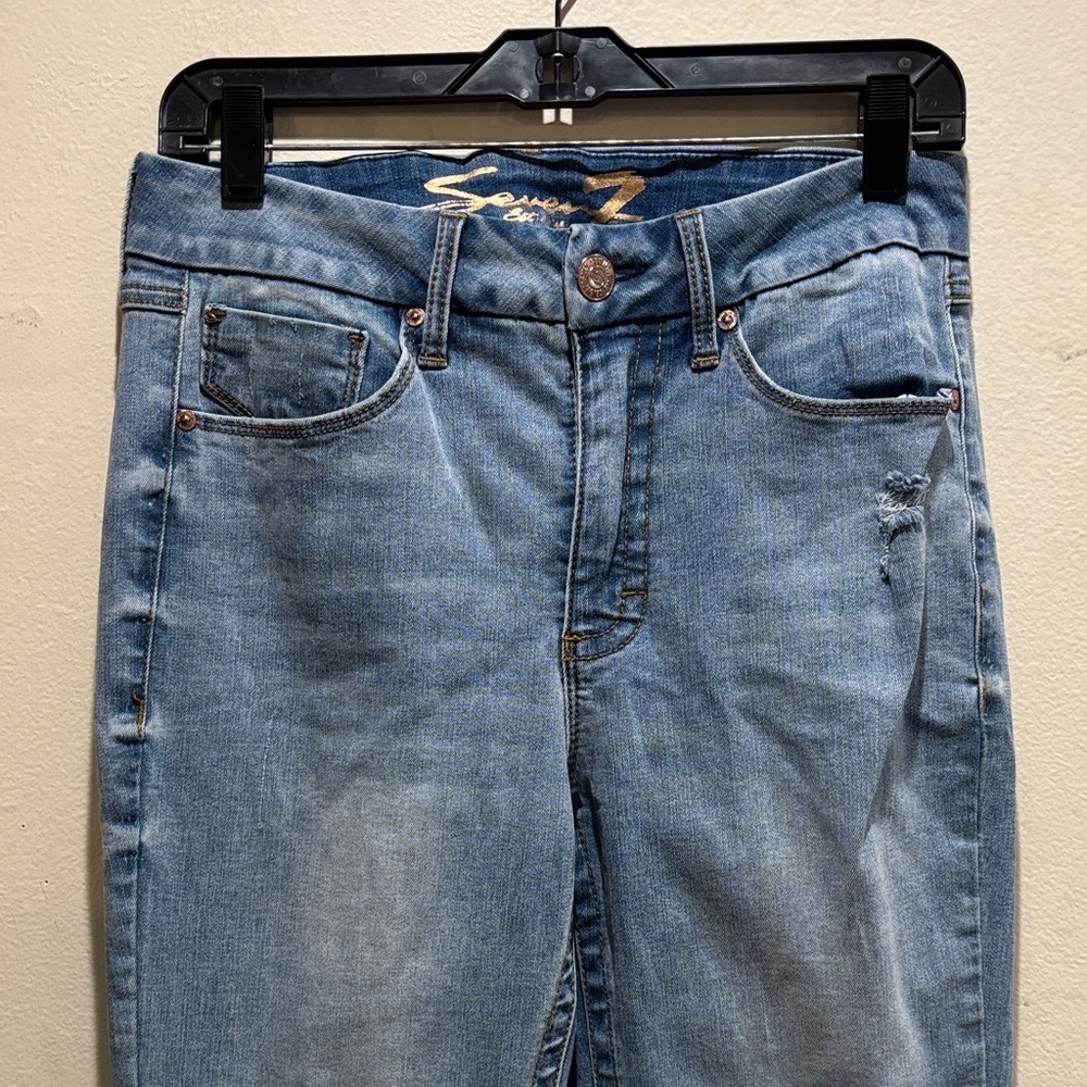 Seven7 Women's Light Blue High Rise Jeans